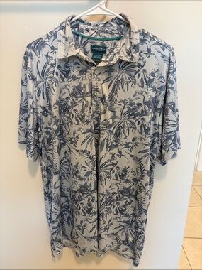 Caribbean Joe Polo Blue Tropical Print